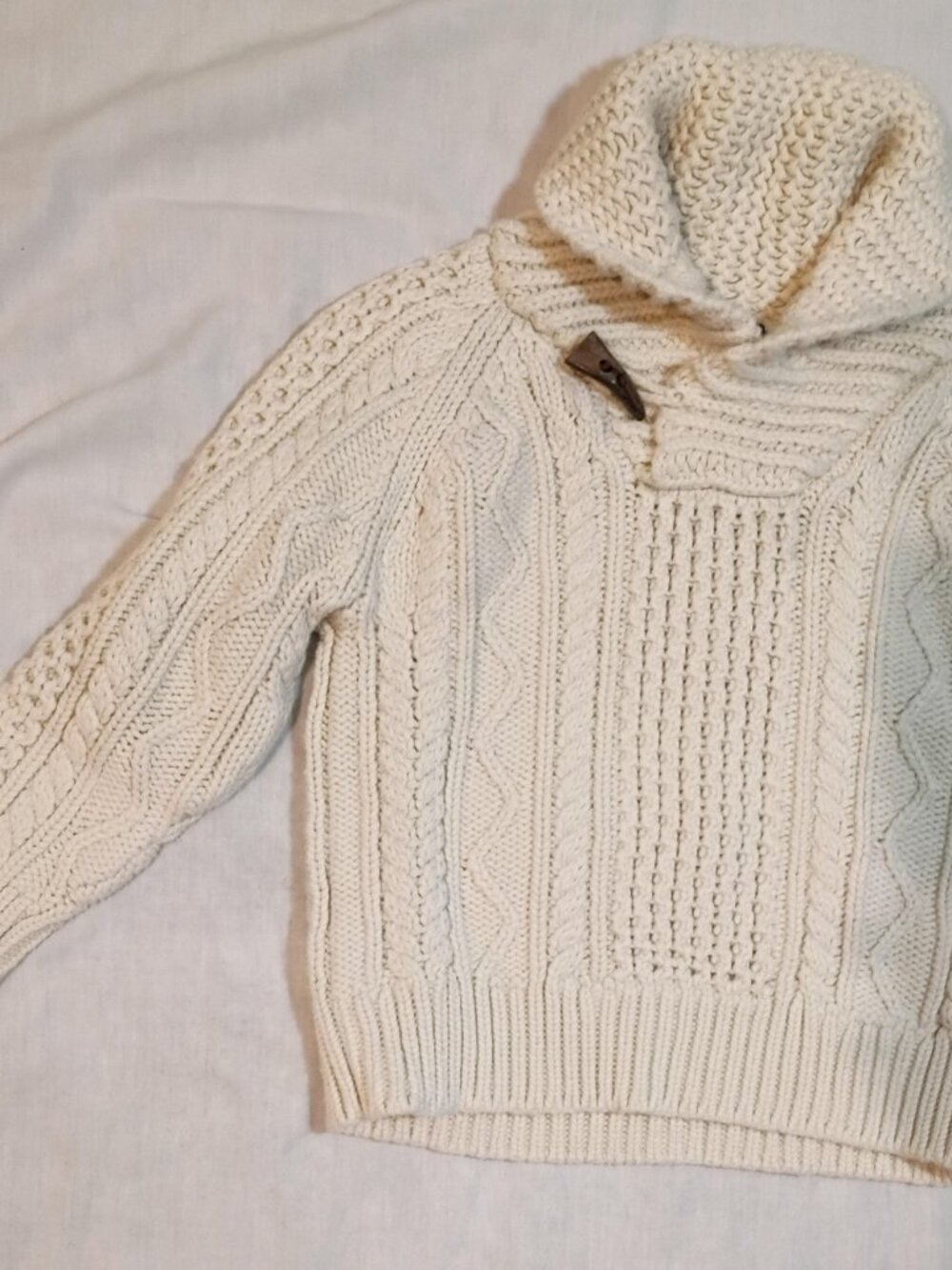 Polo Ralph Lauren/Sweater/Boys 3T/Cream/Cable Knit Toggle Preppy Old Money Class - Picture 5 of 7